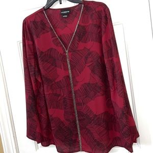 Women’s Chiffon Jewel Blouse Burgundy